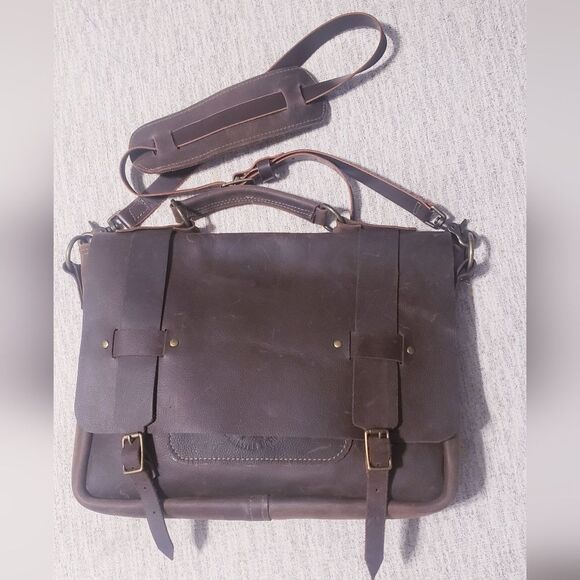 Handmade leather messenger bag - Picture 1 of 14